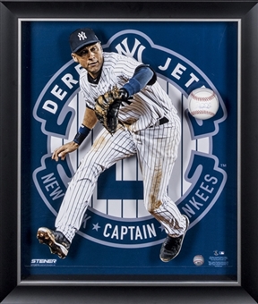Derek Jeter "The Captain" Autographed Baseball in Shadow Box Display (Steiner)